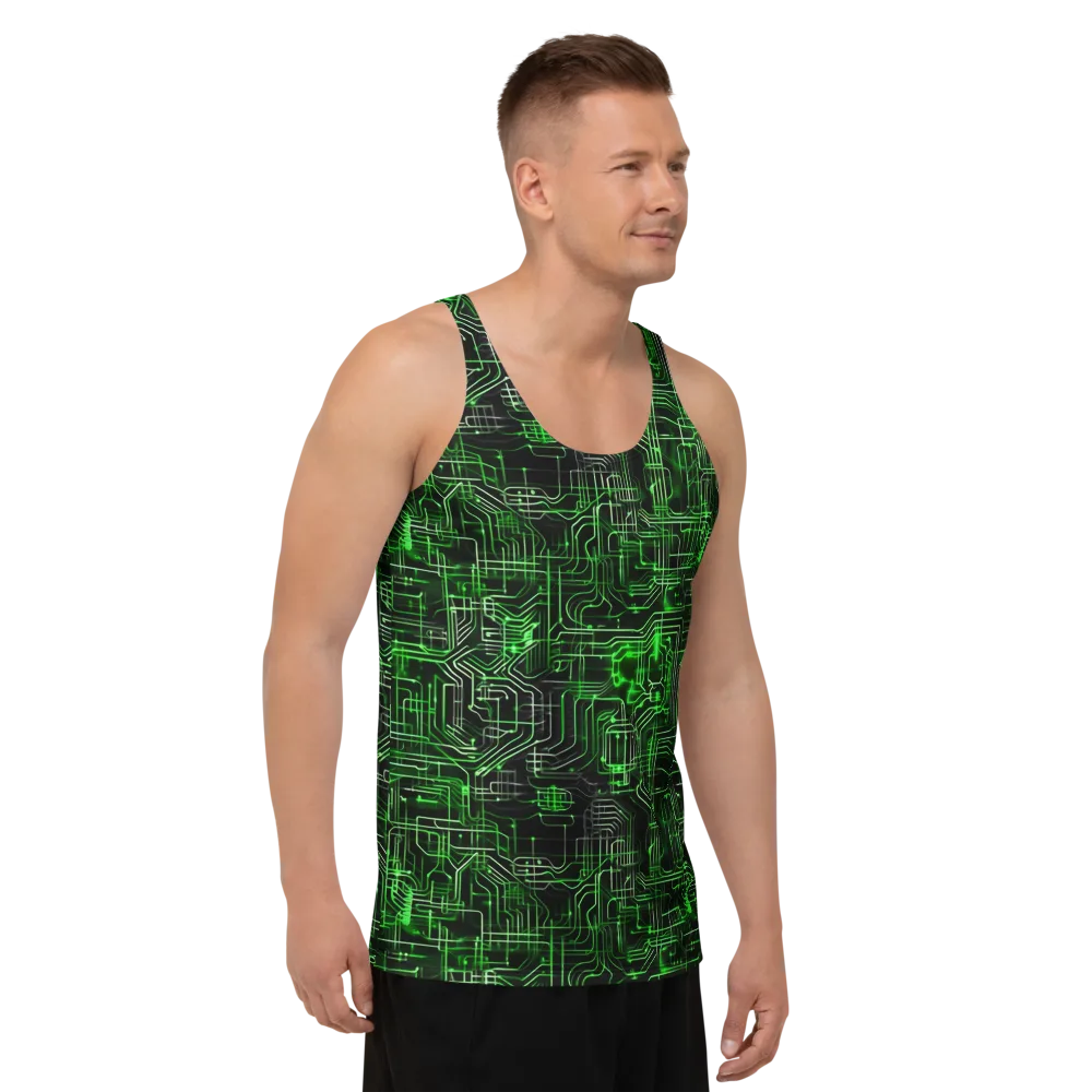 Green Voltage on Men's Tank Top — Right Front