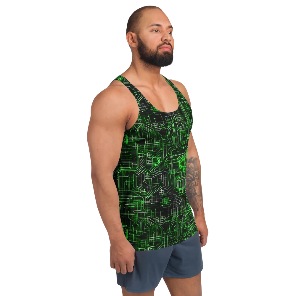 Green Voltage on Men's Tank Top — Right Front