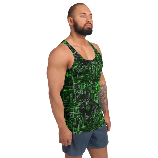 Green Voltage on a Men's Tank Top