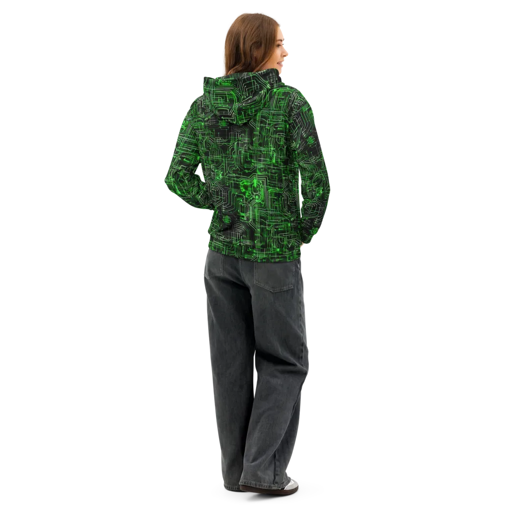 Green Voltage on Cotton Hoodie — Back