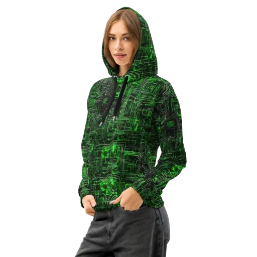 Green Voltage on a Cotton Hoodie