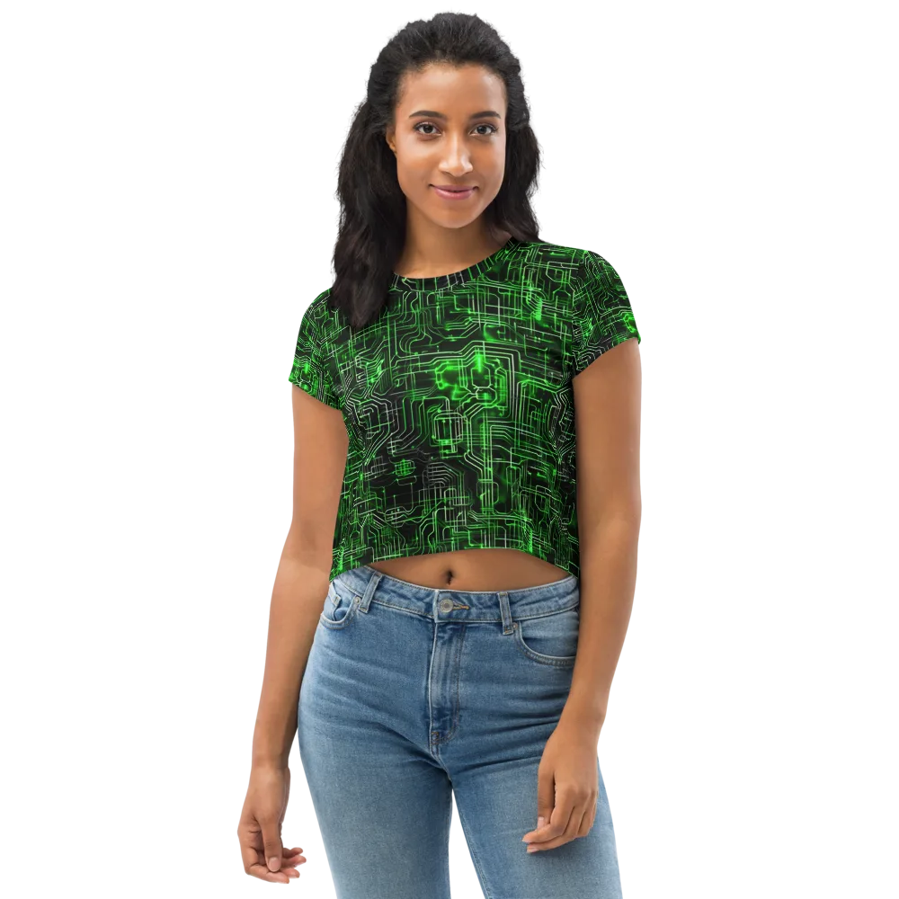 Green Voltage on Crop Tee — Front