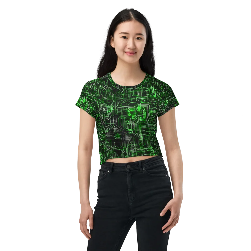 Green Voltage on Crop Tee — Front