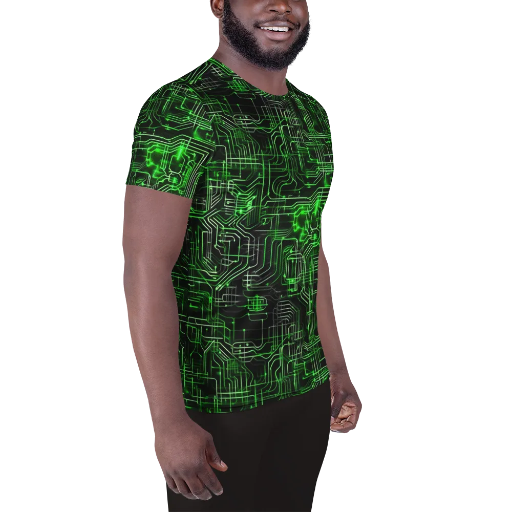 Green Voltage on Men's Athletic T-Shirt — Right
