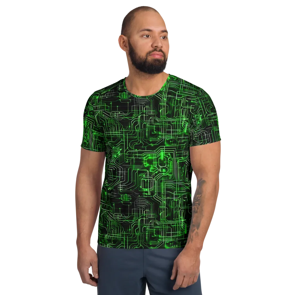 Green Voltage on Men's Athletic T-Shirt — Front