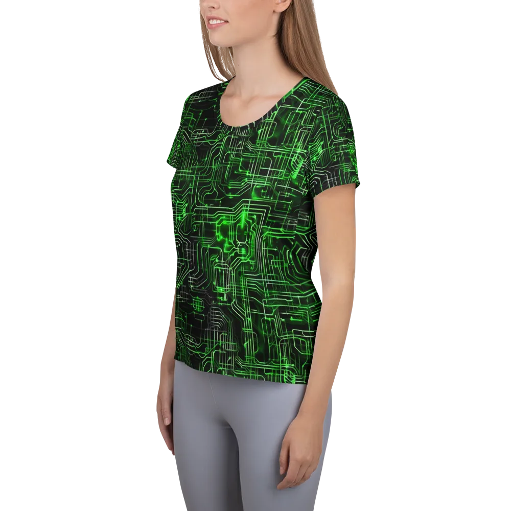 Green Voltage on Women's Athletic T-Shirt — Left