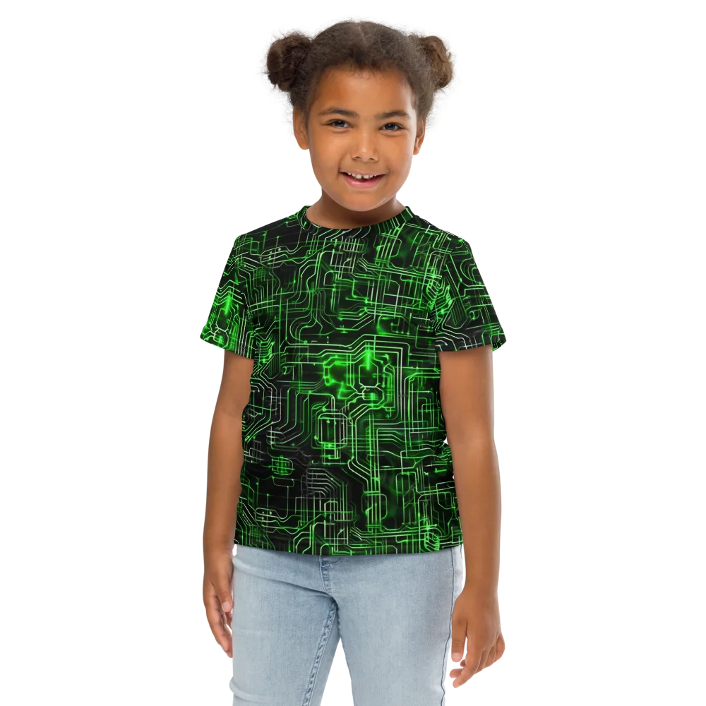 Green Voltage on Kids Crew Neck T-Shirt — Front
