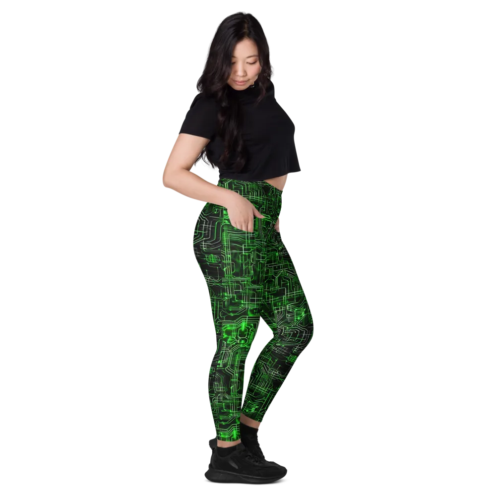 Green Voltage on Leggings with Pockets — Right
