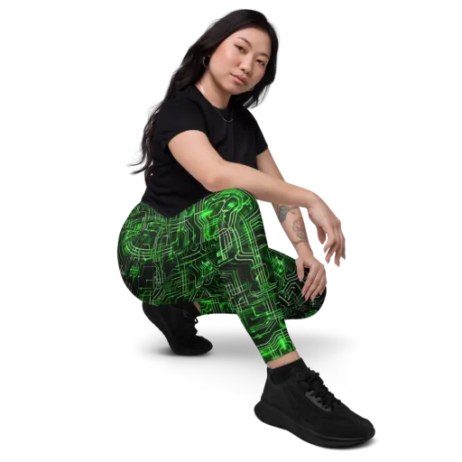 Green Voltage on a Leggings with Pockets
