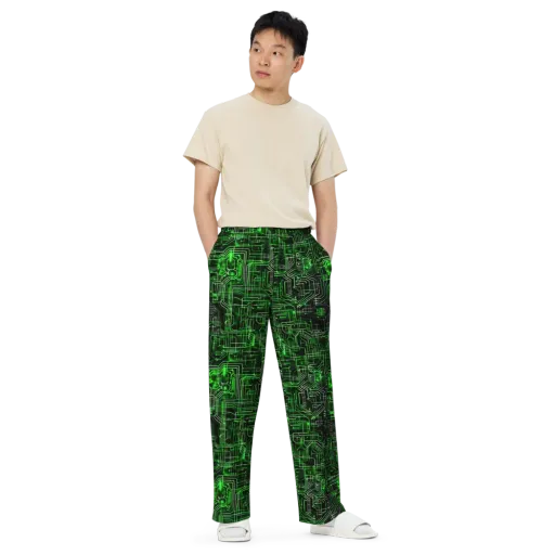 Green Voltage on a Wide-Leg Pants
