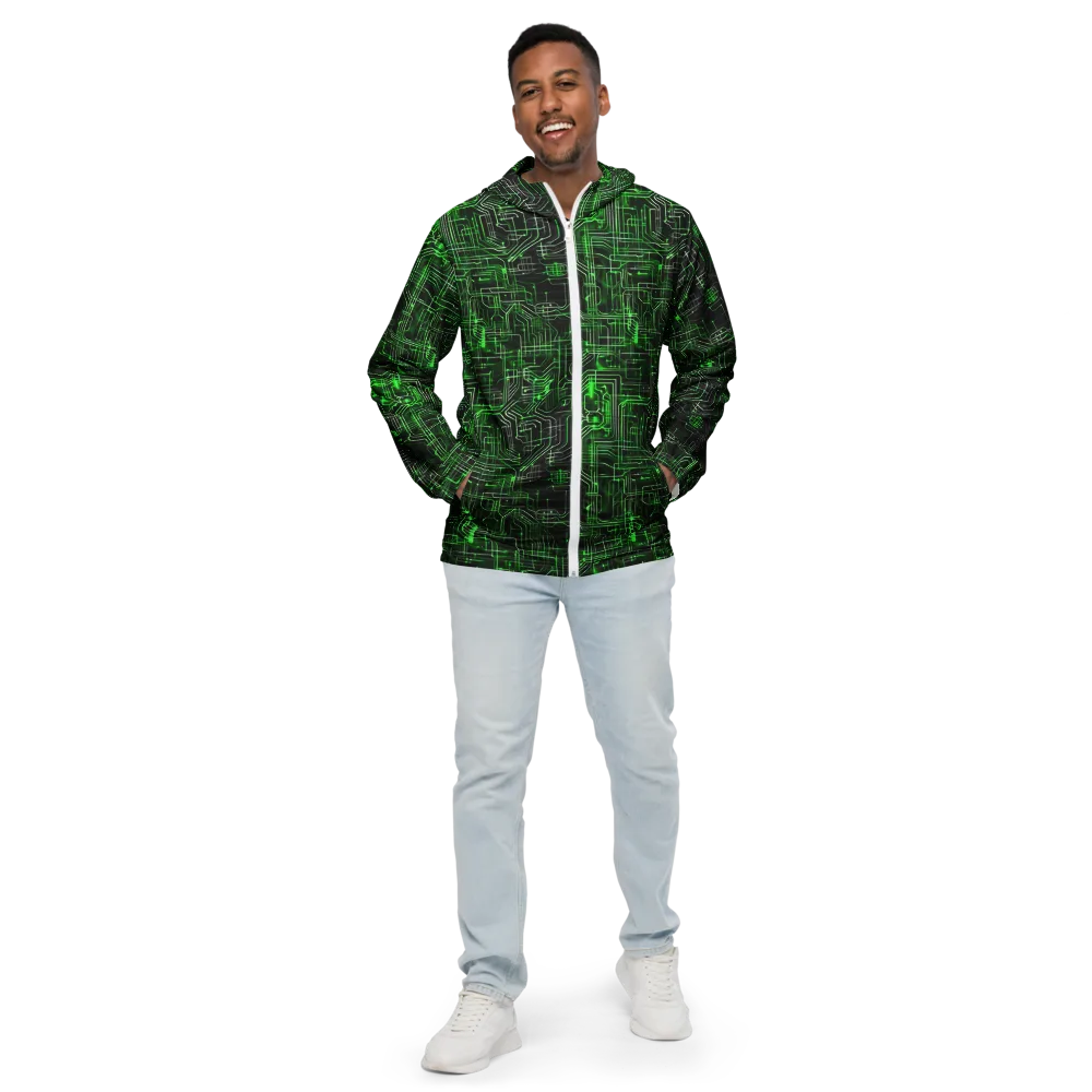 Green Voltage on Men's Windbreaker — Front