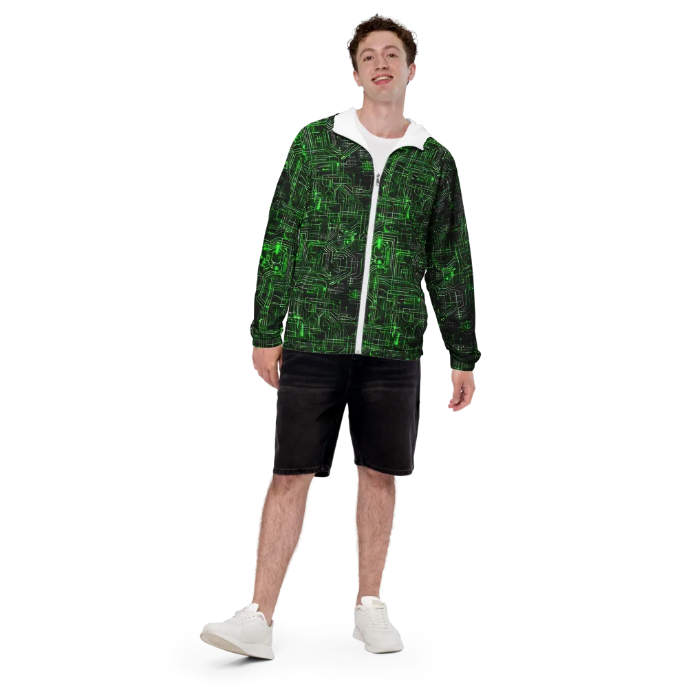 Green Voltage on Men's Windbreaker — Front