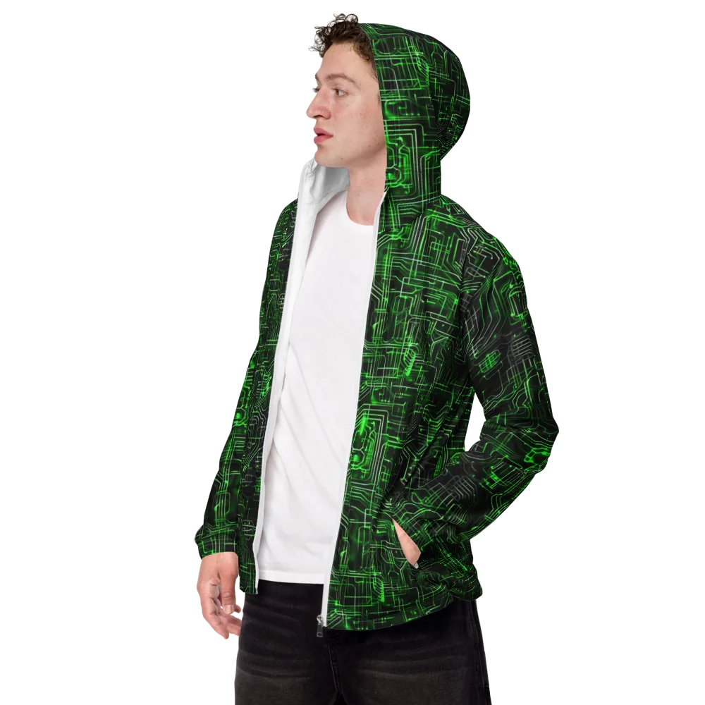 Green Voltage on Men's Windbreaker — Left Front