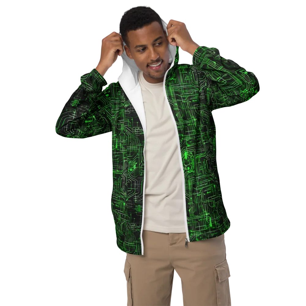 Green Voltage on Men's Windbreaker — Front