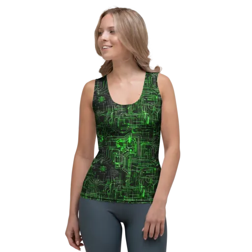 Green Voltage on a Women's Tank Top