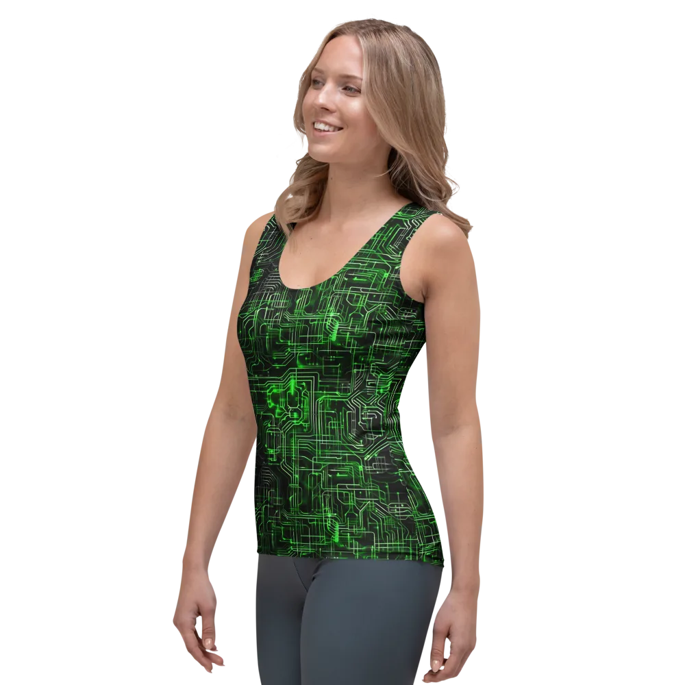 Green Voltage on Women's Tank Top — Left Front