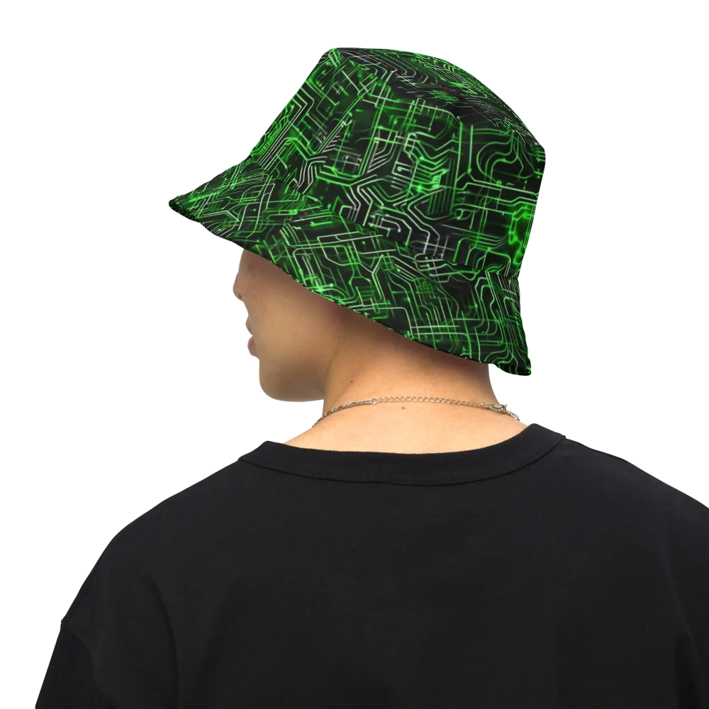 Green Voltage on Reversible Bucket Hat — Back Inside