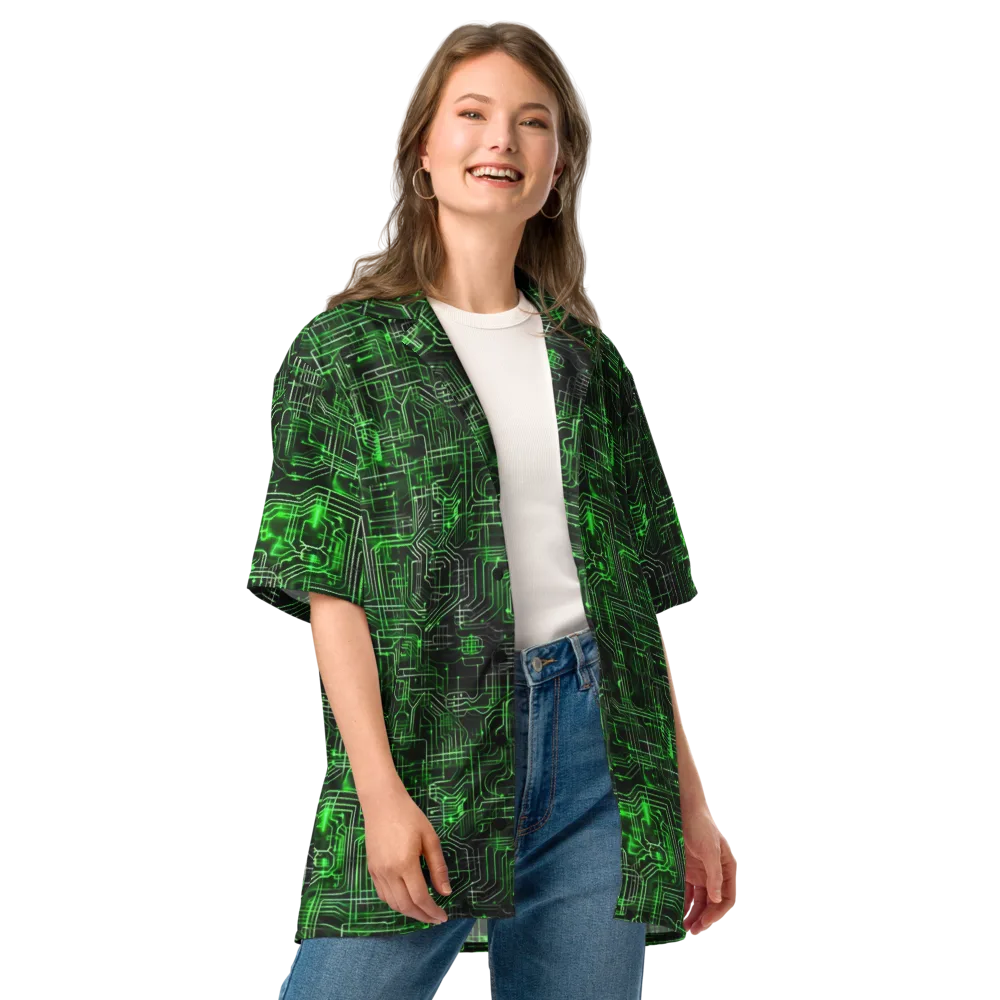 Green Voltage on Button Shirt — Front