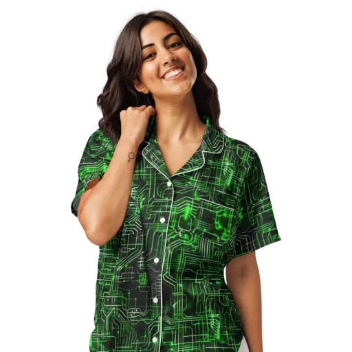 Green Voltage on a Women's Short Sleeve Pajama Top