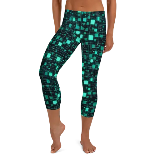 Electric Matrix on a Capri Leggings