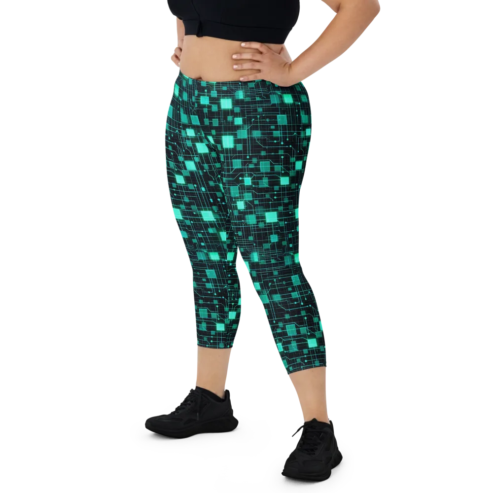 Electric Matrix on Capri Leggings — Front