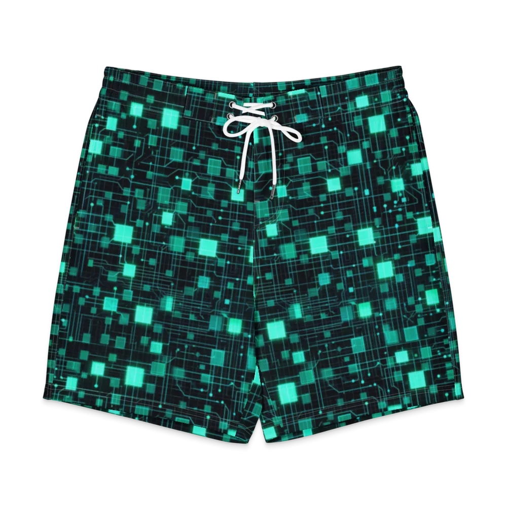 Electric Matrix on Men's Board Shorts — Front
