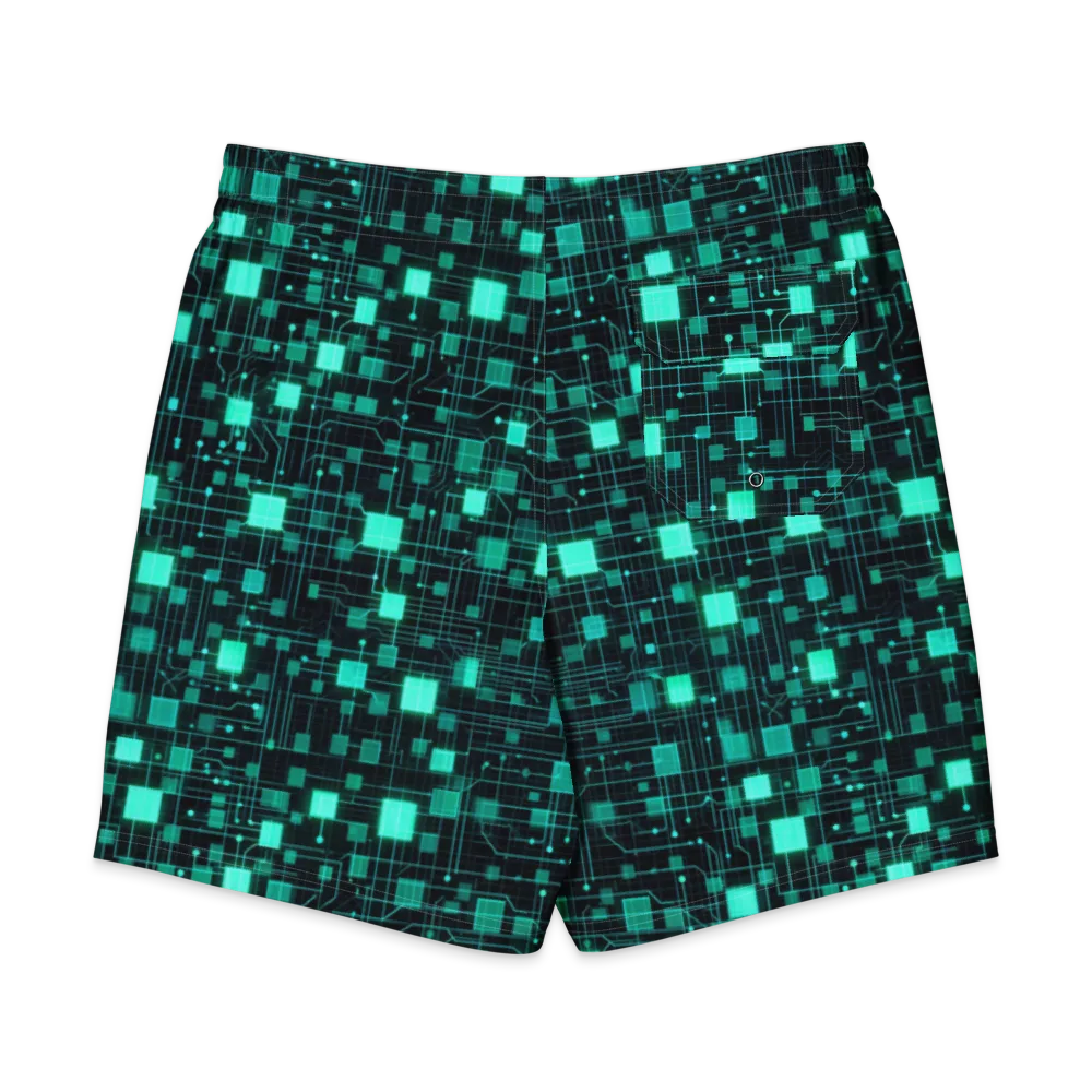 Electric Matrix on Men's Board Shorts — Back