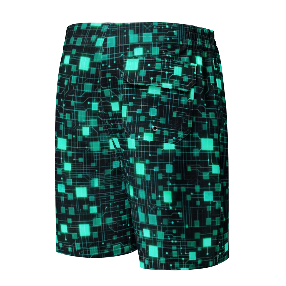 Electric Matrix on Men's Board Shorts — Back