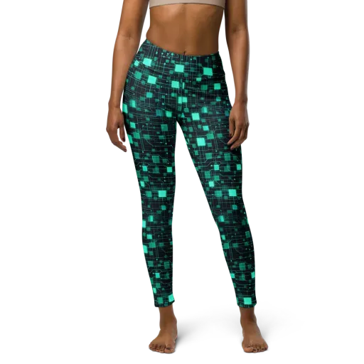 Electric Matrix on a Yoga Leggings