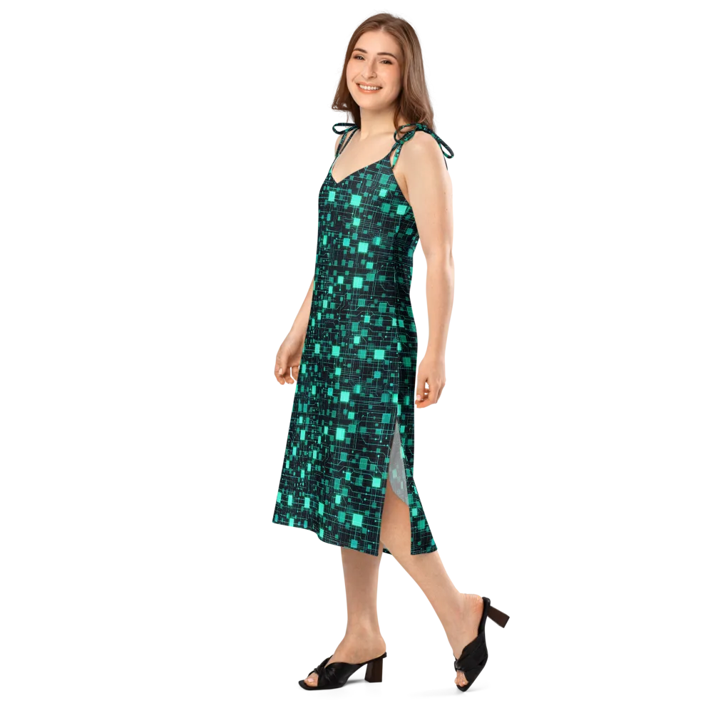 Electric Matrix on Slip Dress — Left Front