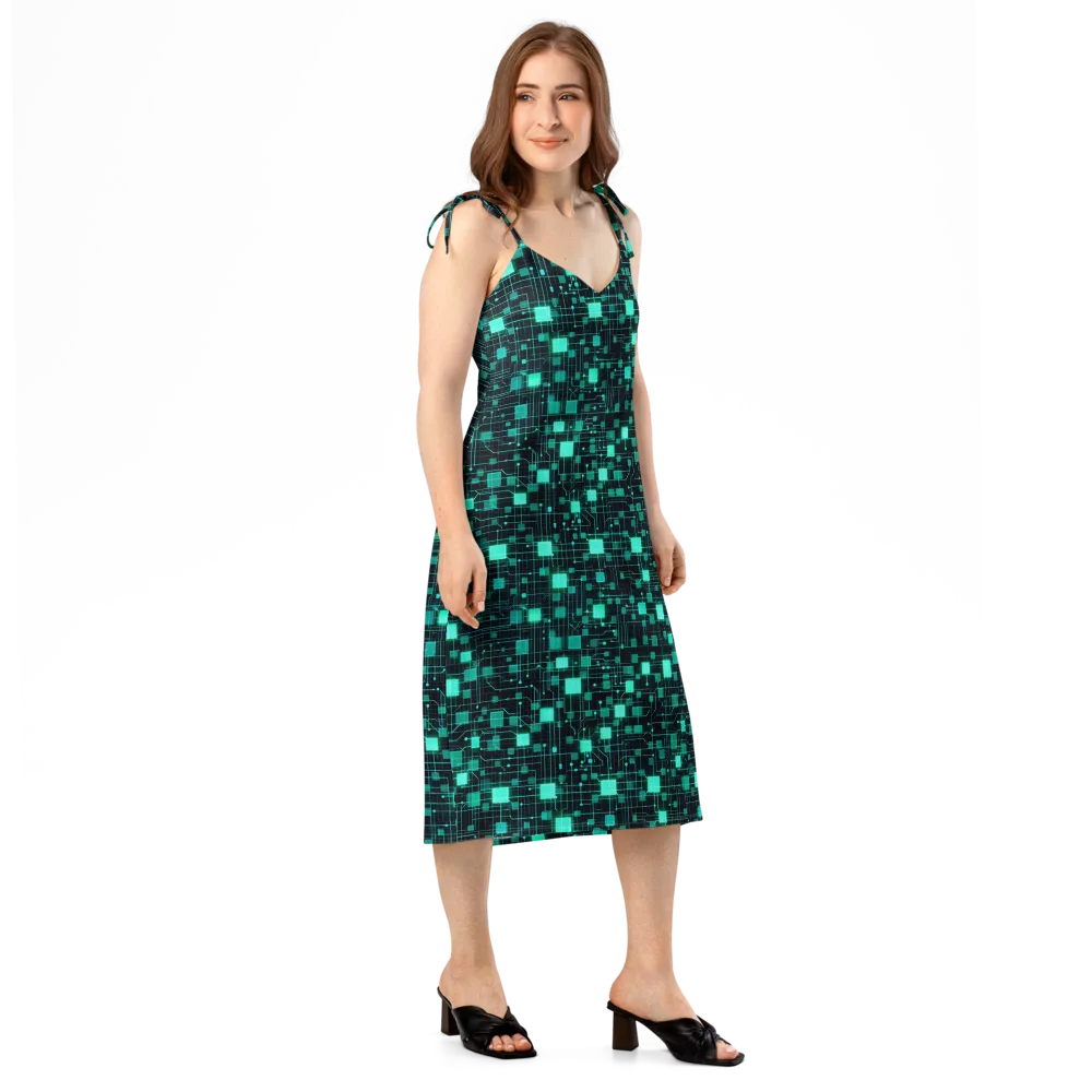 Electric Matrix on Slip Dress — Right Front
