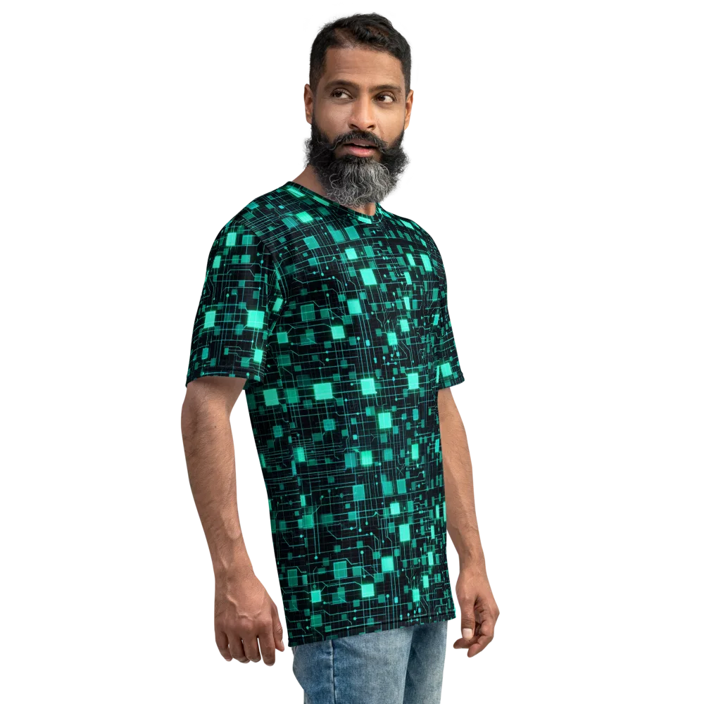 Electric Matrix on Men's Crew Neck T-Shirt — Right