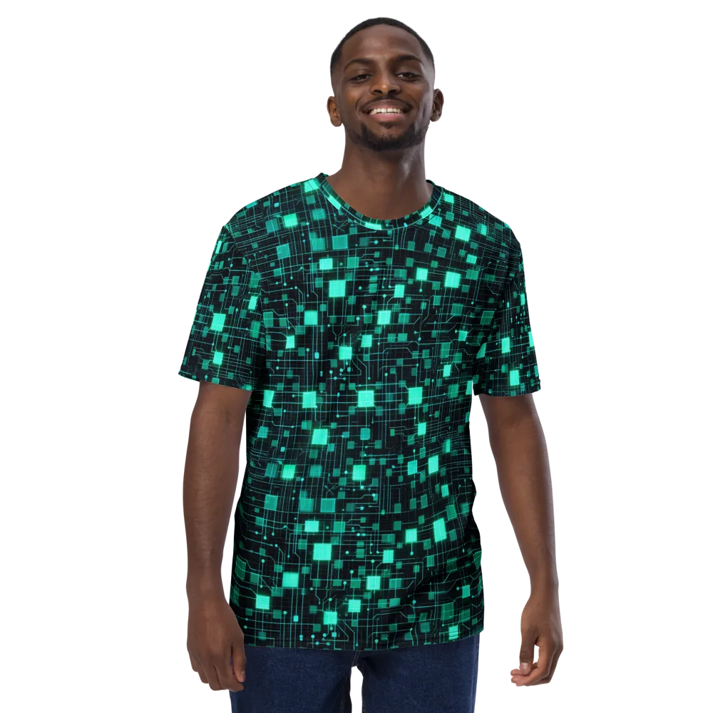 Electric Matrix on Men's Crew Neck T-Shirt — Front