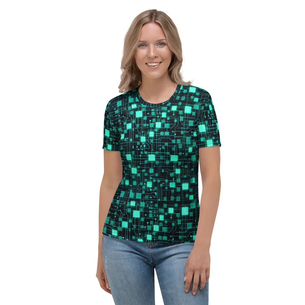 Electric Matrix on Women's Crew Neck T-Shirt — Front