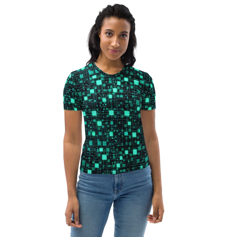 Electric Matrix on Women's Crew Neck T-Shirt — Front