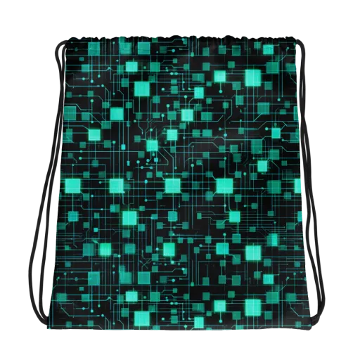 Electric Matrix on a Drawstring Bag