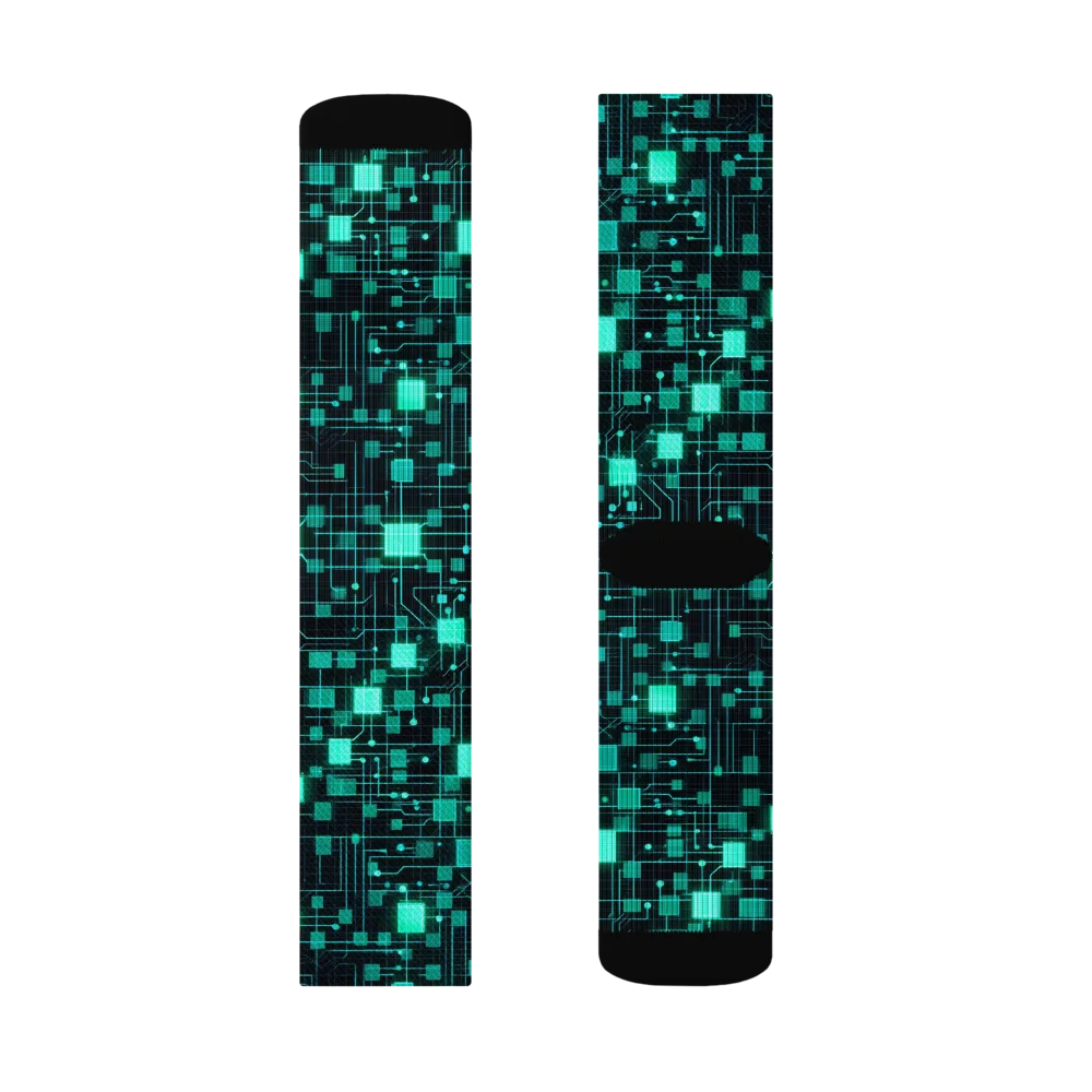 Electric Matrix on Socks — Left Sock