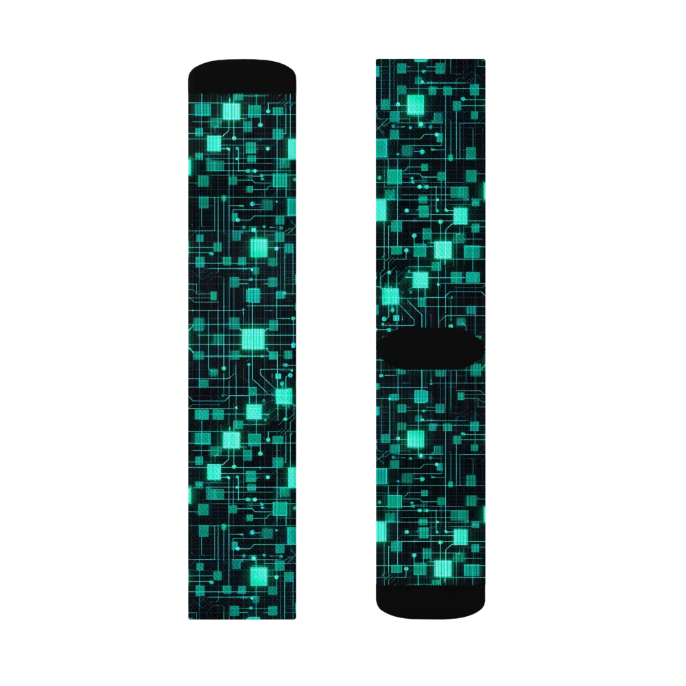 Electric Matrix on Socks — Right Sock