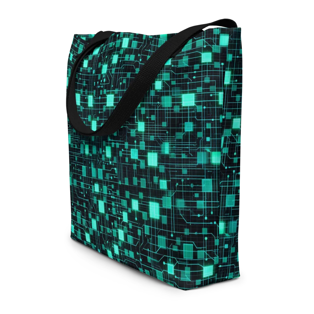 Electric Matrix on Large Tote Bag W/ Pocket — Front