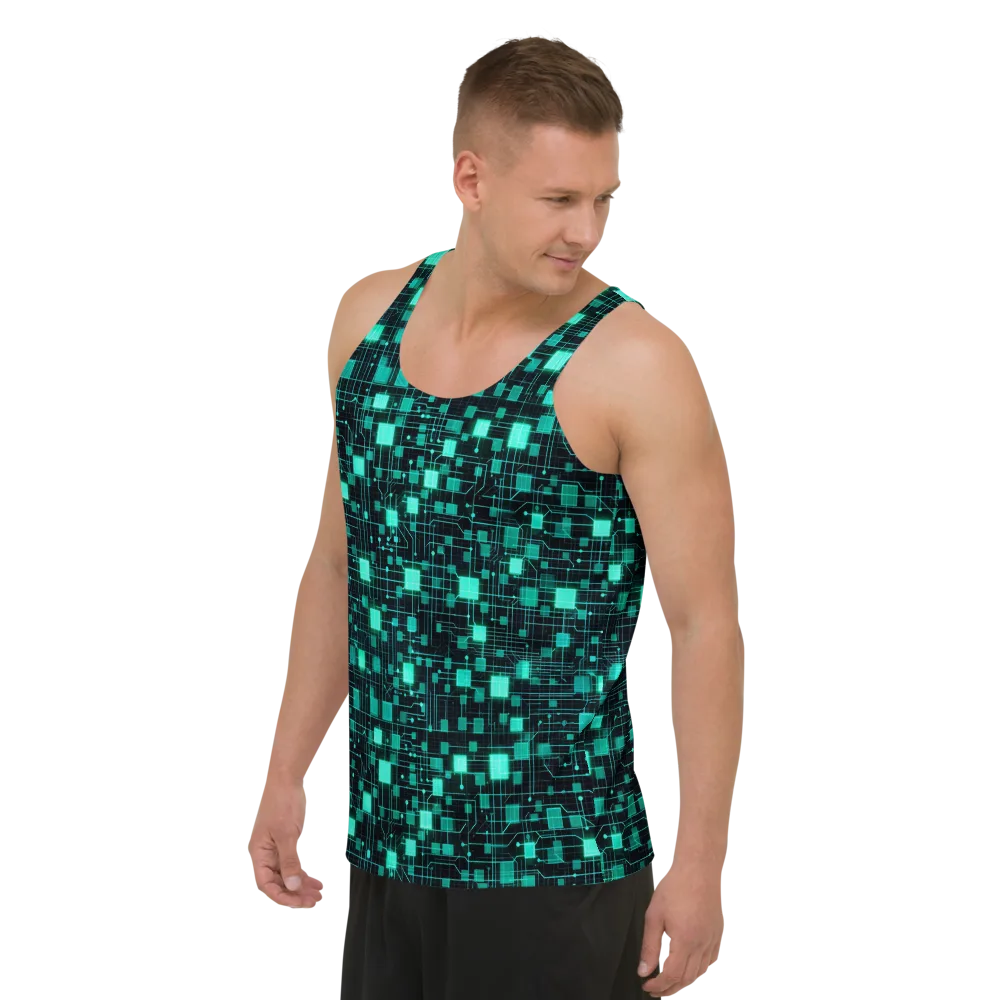 Electric Matrix on Men's Tank Top — Left Front