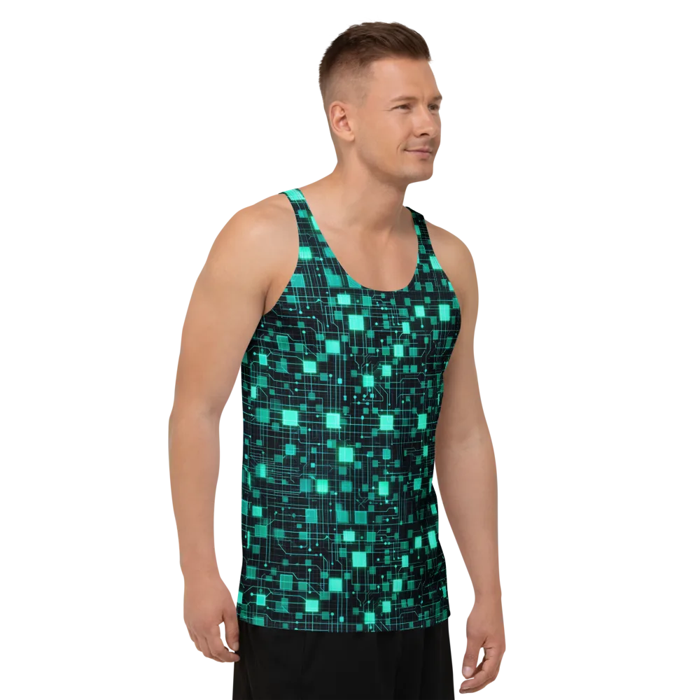 Electric Matrix on Men's Tank Top — Right Front