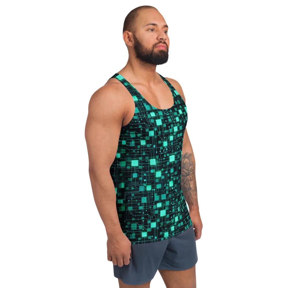 Electric Matrix on Men's Tank Top — Right Front