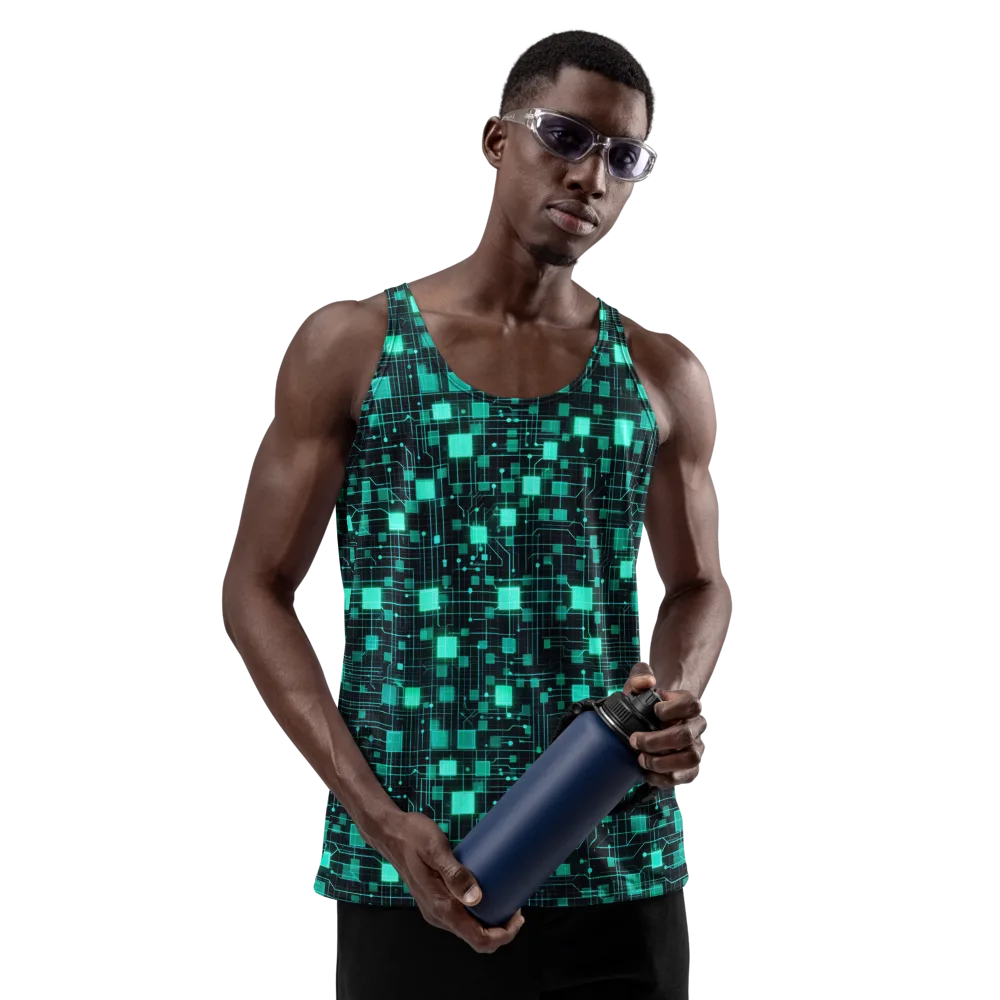 Electric Matrix on Men's Tank Top — Front