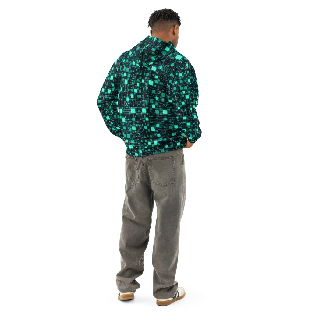 Electric Matrix on Cotton Hoodie — Back