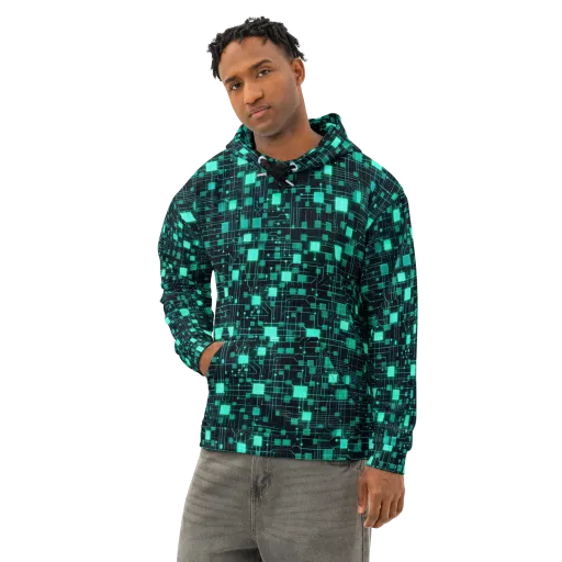 Electric Matrix on a Cotton Hoodie