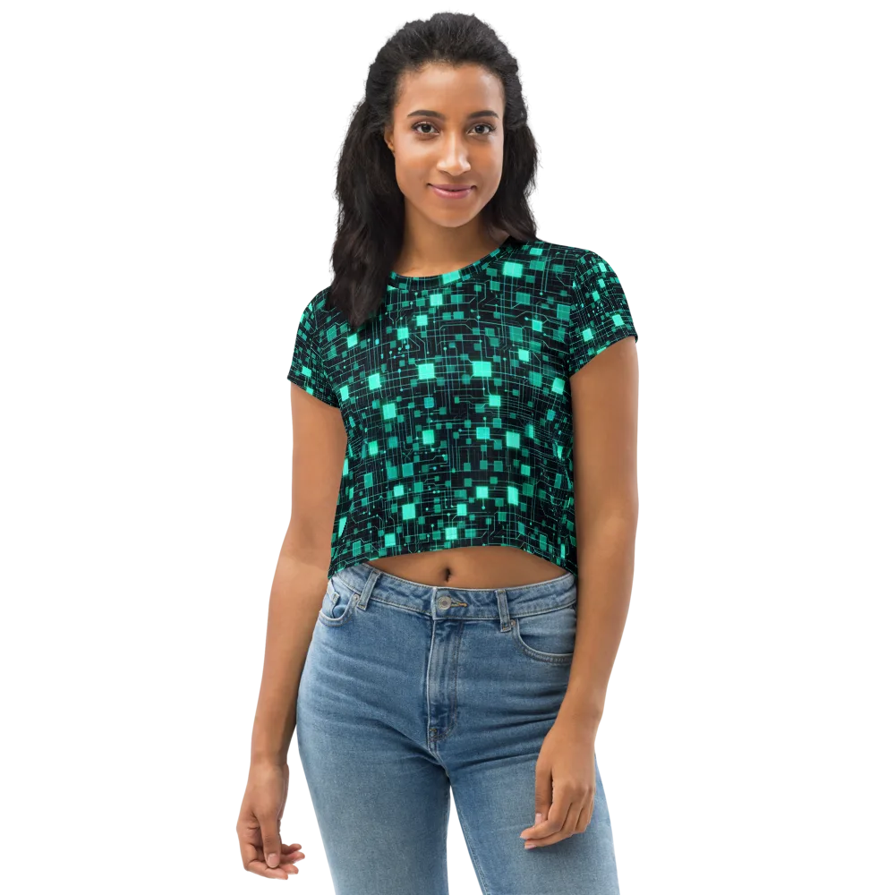 Electric Matrix on Crop Tee — Front
