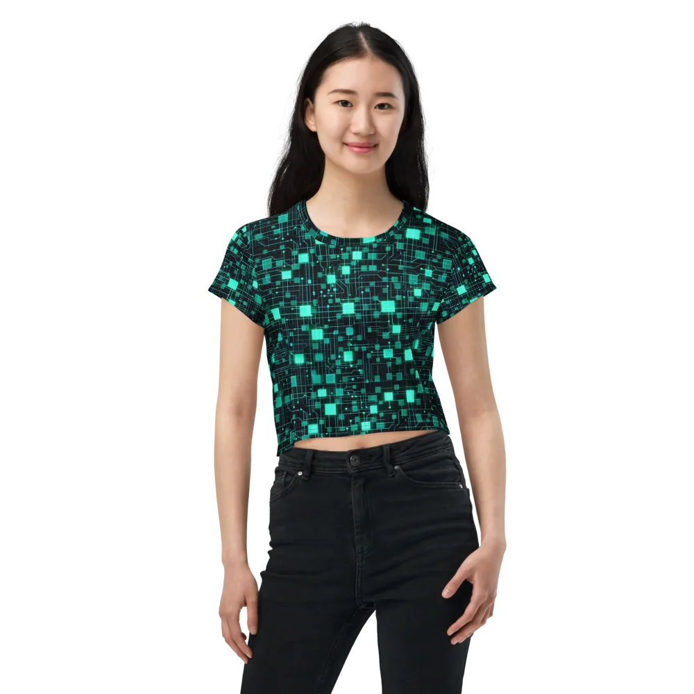 Electric Matrix on Crop Tee — Front