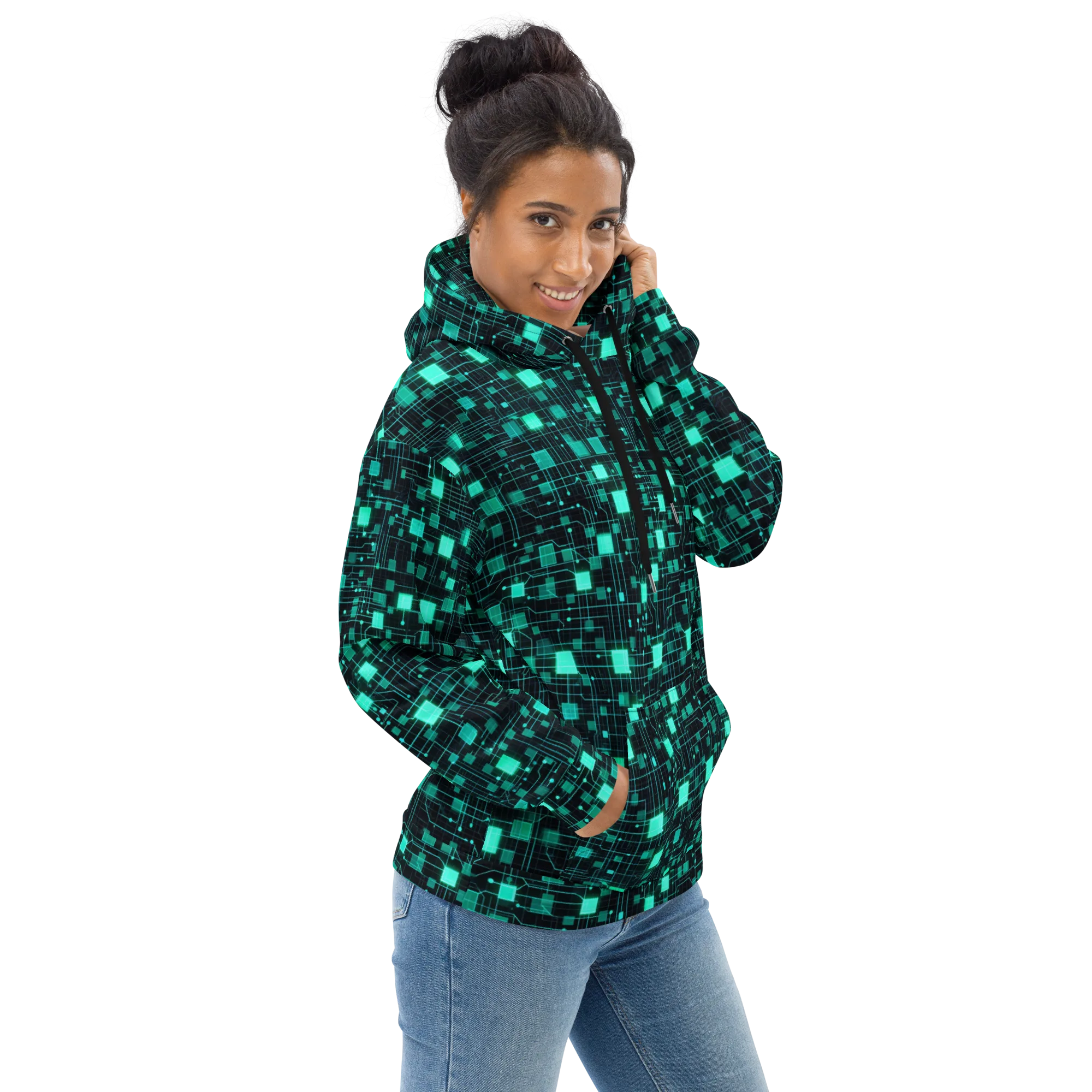 Electric Matrix on Hoodie — Right
