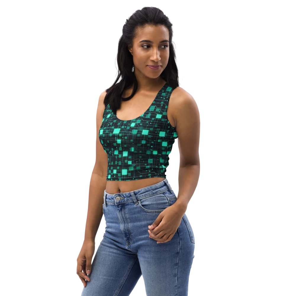 Electric Matrix on Crop Top — Left Front