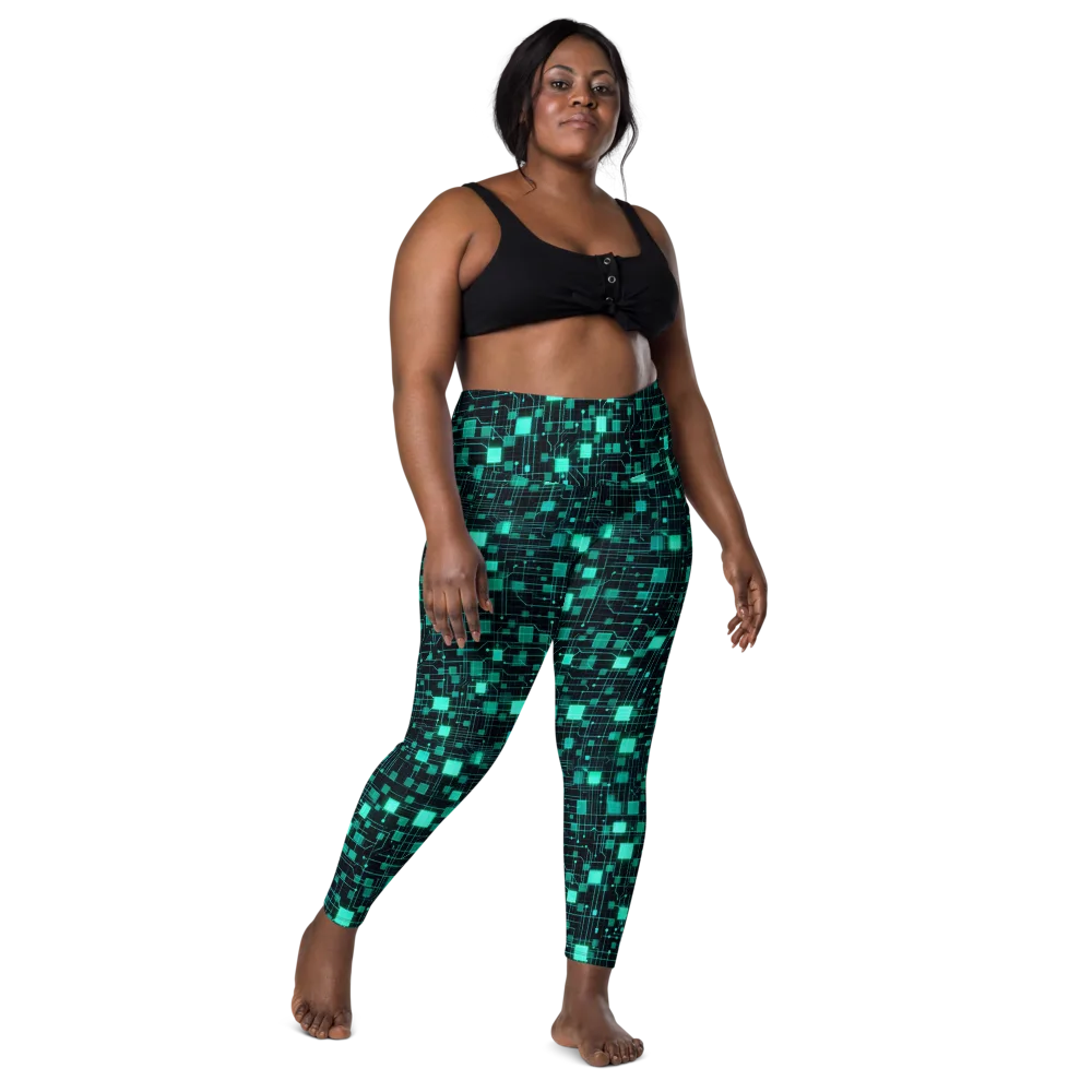 Electric Matrix on Leggings with Pockets — Front